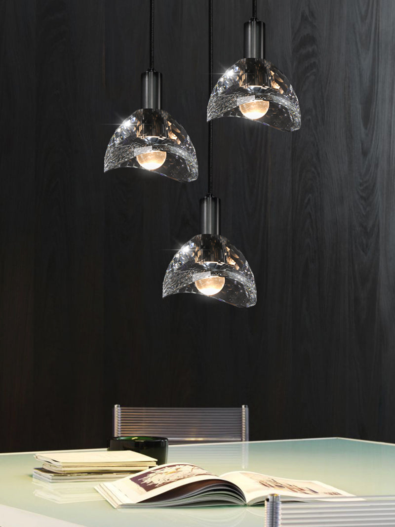 Dining Room Crystal Pendant Black | OSLANI 