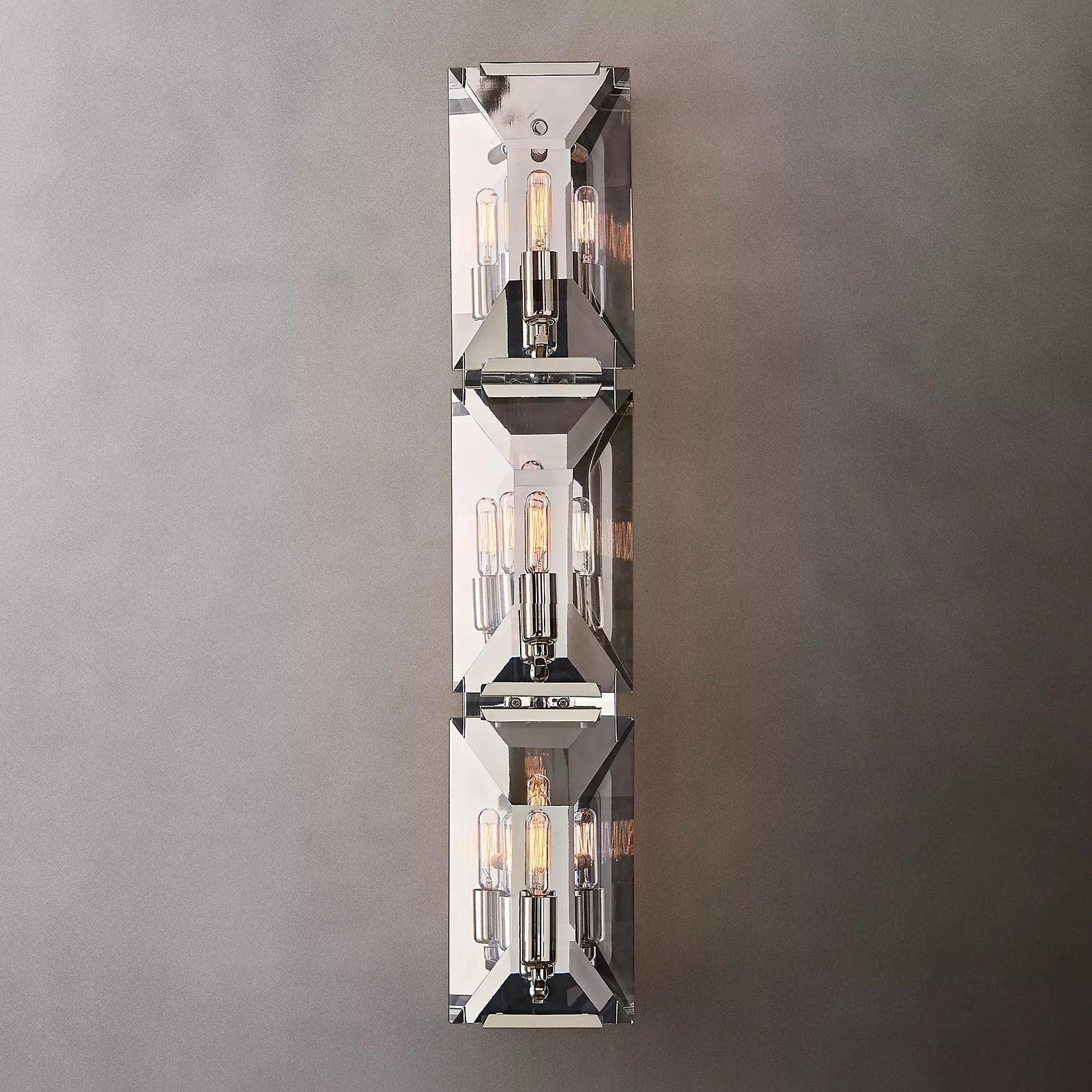 Hare Faceted Crystal Glass Triple Wall Sconce -OSLANI 