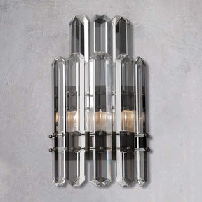 Concentric Long Of Faceted Crystal Wall Sconce - OSLANI 