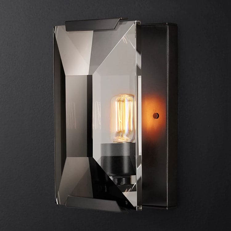 Hare Faceted Crystal Glass Wall Sconce-OSLANI 