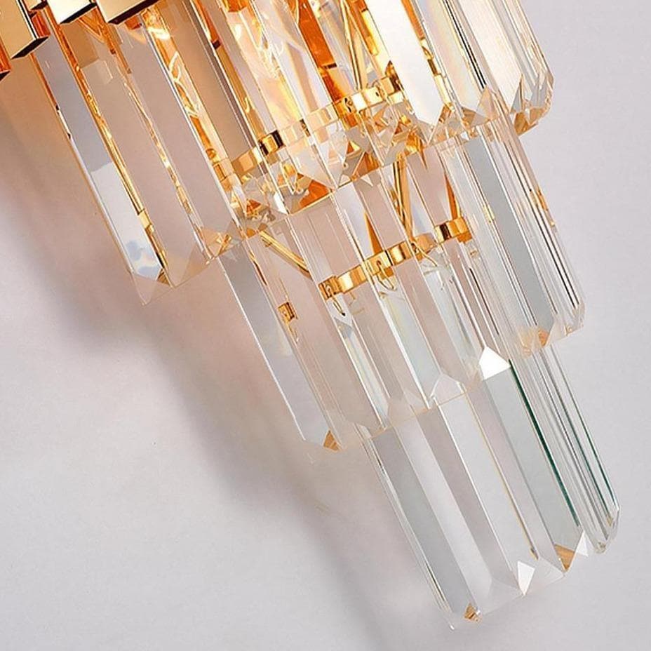 Gold Plated Cone Crystal Wall Sconce-OSLANI 