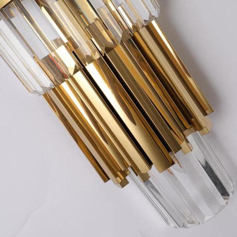 Gold Plated 2 Layer Crystal Wall Sconce-OSLANI 