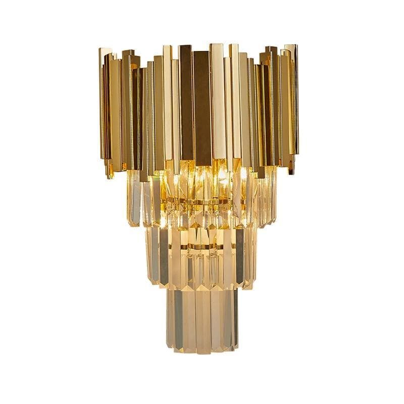 Gold Plated Cone Crystal Wall Sconce-OSLANI 