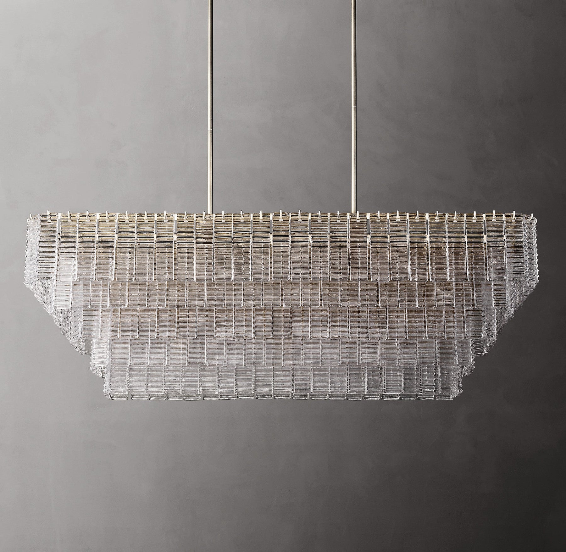 Sirene Clear Glass Rectangular chandelier 59" | OSLANI 