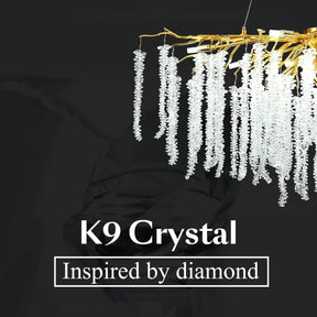 OSLANI  Rectangle Chandelier Gold K9 Crystal