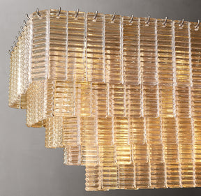 Sirene Clear Glass Rectangular chandelier 77" | OSLANI 
