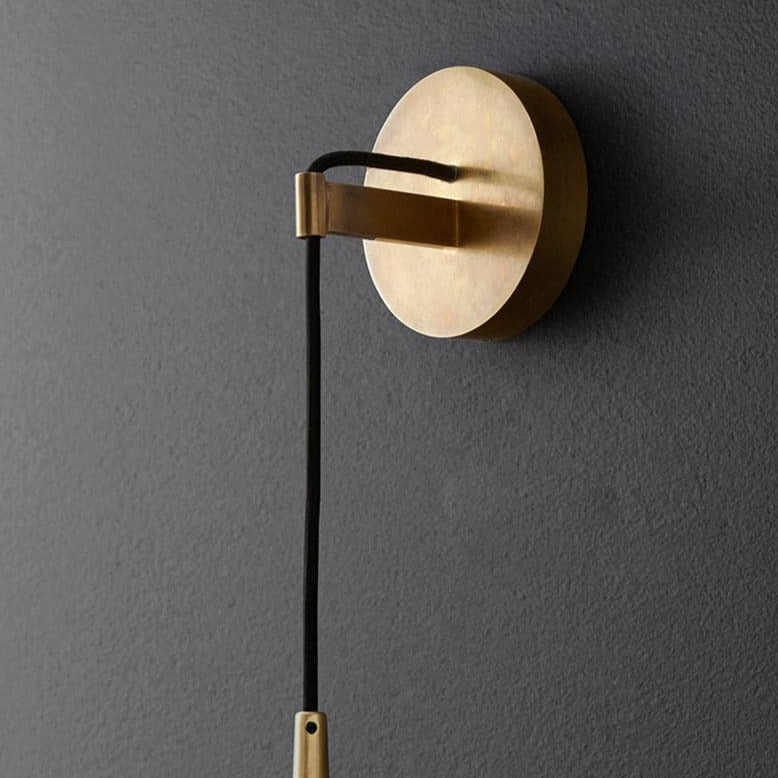 OSLANI Tapered Tubular Solid Brass Wall Sconce Using Cord 38”H